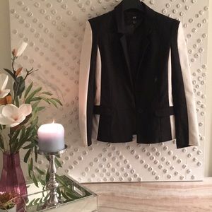 H&M Two-tone Blazer with Padded Shoulders